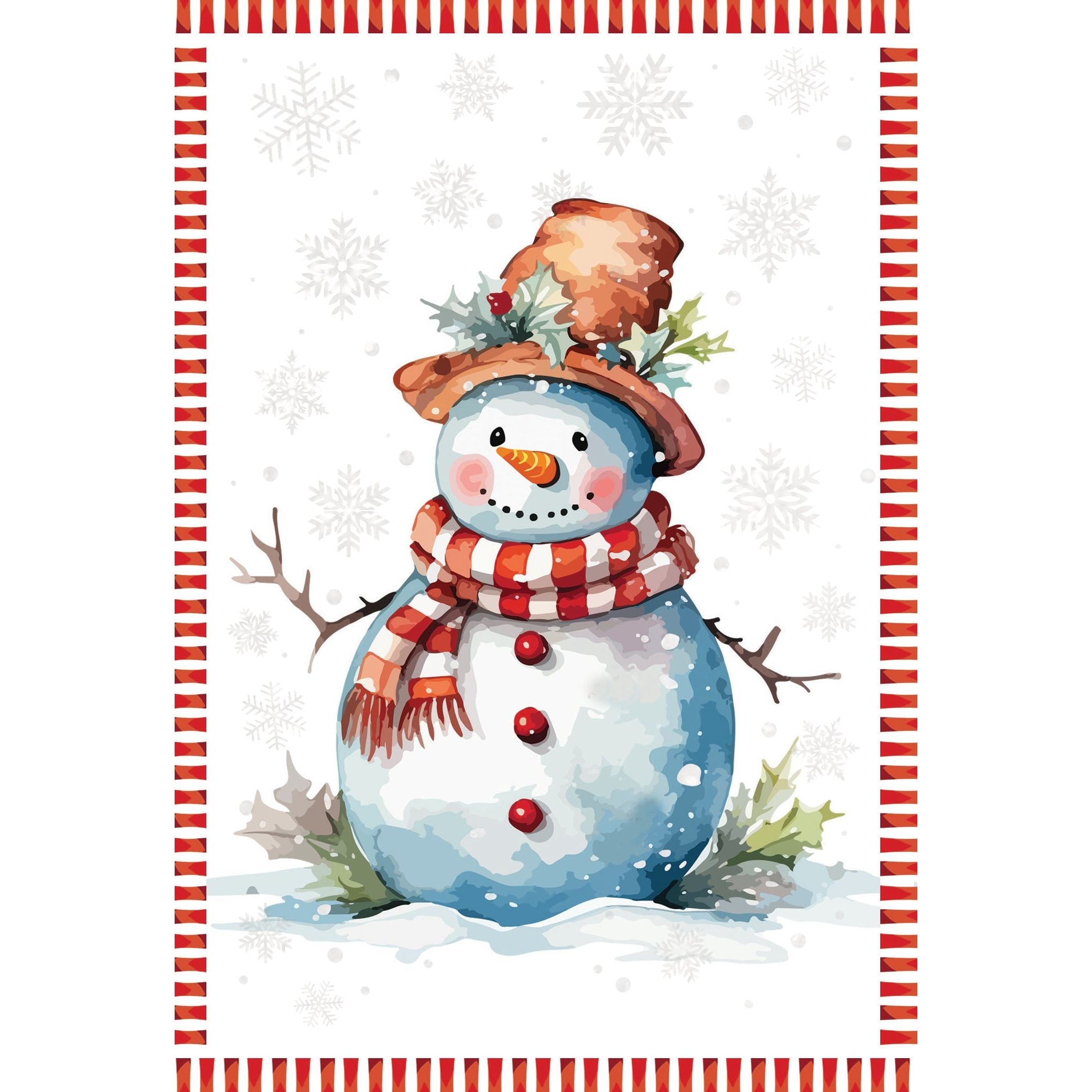 Top Hat Snowman Christmas Card